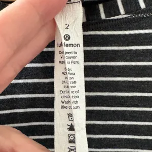 🛎️ Clearance Lululemon To The Point Long Sleeve Heathered Black & White Stripe thumbnail 6
