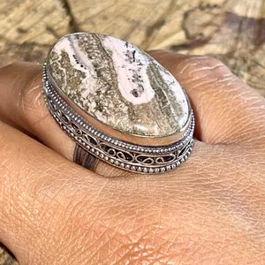 Rhodochrosite Ring Size 7 1/4 Brown thumbnail 1