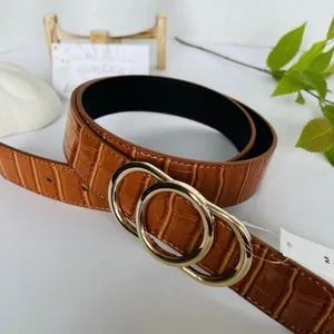 NWT A New Day Fashion Belt Faux Crocodile Pattern Gold Tone Buckle Sz medium thumbnail 2