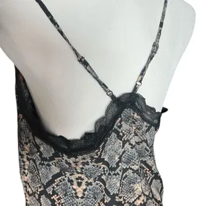 Womens Scoop Animal Print Lace Trim Cami Tank Top - Sz L thumbnail 4
