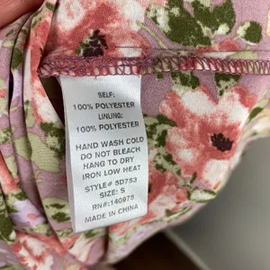 Inmod Pink Floral Puff Sleeve Open Tie Back Maxi Dress Small Romantic Feminine thumbnail 9