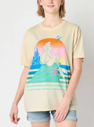 Disney Princess Little Mermaid Boyfriend‎ Tee Loose Fit Women Small NWOT thumbnail 1