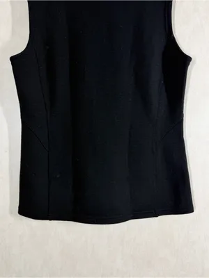 ibex Women’s Merino Wool Full Zip Vest Sleeveless in Black M thumbnail 5