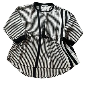 PHASOR Women's M Stripe Blouse Top Flowy Neutal Business Casual‎ Office thumbnail 1