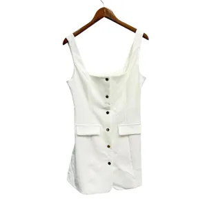Showpo. Kenna Square Neck Button Down Mini Dress in Ivory size 6 NWT thumbnail 2