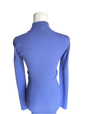 AKIRA - The Good One Cutout Cross Front Ribbed Sweater Mini Dress Purple Sz M thumbnail 6