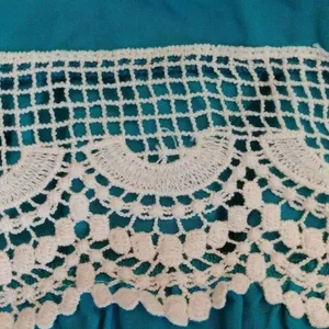 Maxi Dress Turquoise Teal White Crochet Lace Boho Modcloth Bo Bel Southern Belle thumbnail 8
