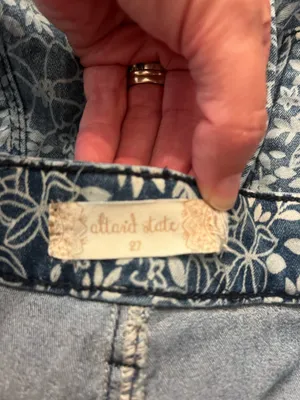 Altar'd State Blue and White Floral Flare Jeans thumbnail 2