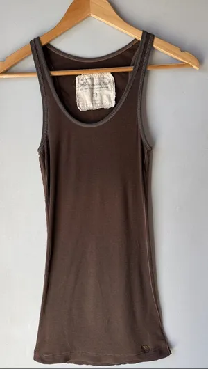 Vintage Y2K Abercrombie & Fitch Brown Tank thumbnail 1