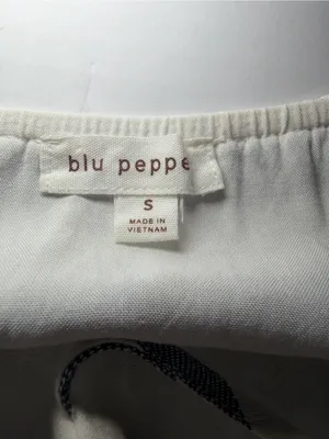 Blu Pepper White & Gray Striped Button-Front Spaghetti Strap Mini Dress thumbnail 3