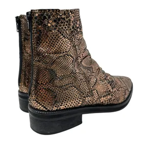 Free People Amarone Ankle Boot Metallic Copper‎ Snakeskin Print Size 38 US 7.5 thumbnail 6