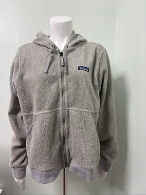 Patagonia Salt Grey Shearling Hoody Large thumbnail 2