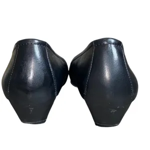 Yuu Renner Black Slip On Wedges 10M thumbnail 3
