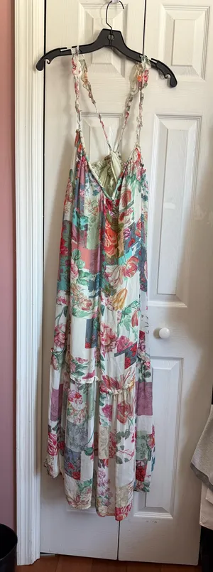 Anthropologie Dress Floral Maxi Boho Paisley thumbnail 6
