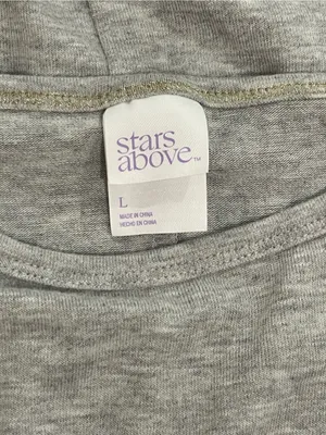 Stars Above Gray Long Sleeve Scoop Neck Pajama Top thumbnail 5
