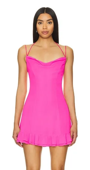 NWOT Revolve Shania Mini Dress in Hot Pink thumbnail 1