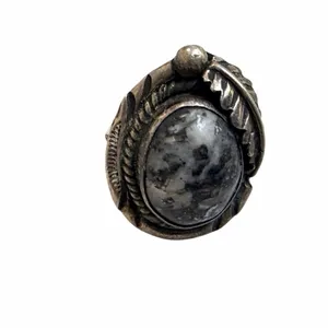 Vintage Sterling Silver Southwestern white buffalo Statement Ring thumbnail 11