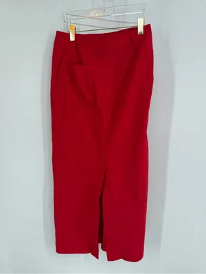 Anthropologie Maeve Colette red midi skirt size medium thumbnail 3