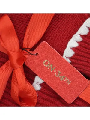 NEW On 34th Womens Ribbed Beanie Gloves Boxed Set MO9042501 Red thumbnail 3