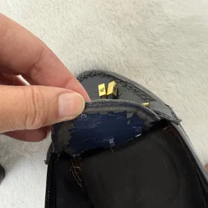 Lauren Ralph Lauren Black Patent Leather Wedge Loafers with Gold Accents 8 READ‎ thumbnail 9
