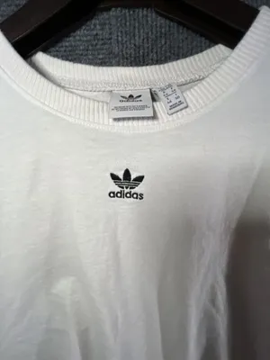 Adidas Originals Women's Adicolor Trefoil Essentials Oversized White T-Shirt thumbnail 3