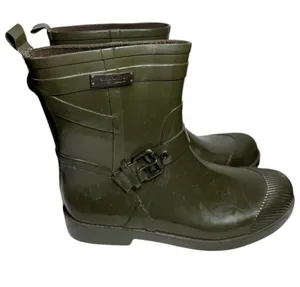 Coach Women’s Size 9 Fatigue Army Green Lester Shiny Rubber Rain Water Boots thumbnail 7