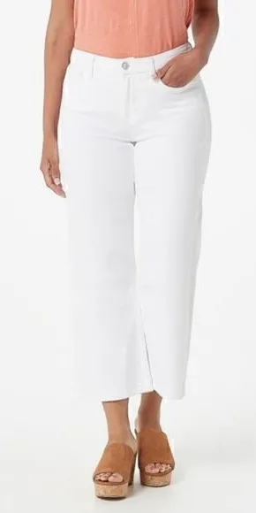 7‎ For All Mankind Cropped Wide Leg White Jeans Size 32 New thumbnail 1