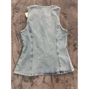 NWT Rails Portola Denim Vest Womens Blue Eyed Girl Light Wash Button Front M thumbnail 9