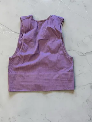 Out From Under Urban Outfitters Seamless Ribbed Deep V-Neck Crop Tank Top Size M thumbnail 2