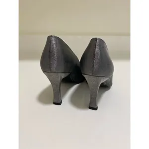 Stuart Weitzman slate gray silver shimmer evening‎ heels pumps size 6 thumbnail 4