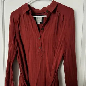 Maeve Anthropologie Bloomsbury Tie Waist Shirt Dress Rust Orange Size 6 thumbnail 4