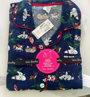 Vera Bradley NEW NWT Women’s Flannel Pajama Set Snow Globe Motif 🥰 Medium thumbnail 1