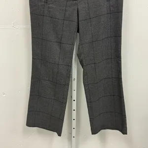 Loft Petite Women’s Plaid Flare Classic Everyday‎ Career Trouser Pants 8P Gray thumbnail 4