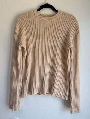 J Crew cotton ribbed crewneck sweater, women’s medium cotton thumbnail 1