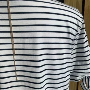 She + Sky Cream Black Stretch Striped T-shirt Dress Large L thumbnail 6