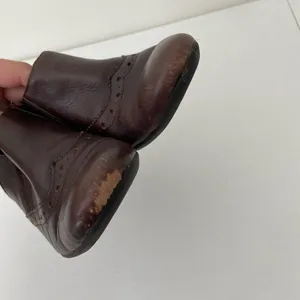 Women’s Mercedes brown rustic heeled zip‎ ankle boots booties size 6.5 thumbnail 8