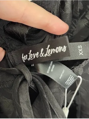 NWT For Love And Lemons Millie Slip Dress XXS Black Pink Rose Floral thumbnail 8