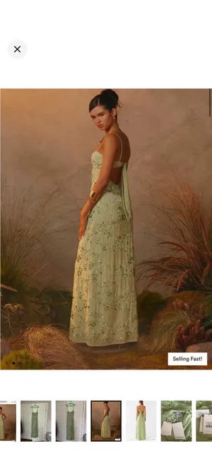 Peppermayo Celandine Beaded Green Maxi Formal Dress Women's Size 6 thumbnail 2