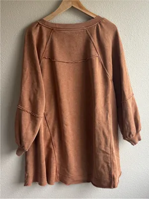 American Eagle Relaxed Cotton Lone Sleeve Dress thumbnail 3