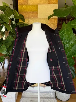 NEW Pendleton Women's Removable Hood Plaid Lining Zip Black Rain Jacket, Size M thumbnail 11