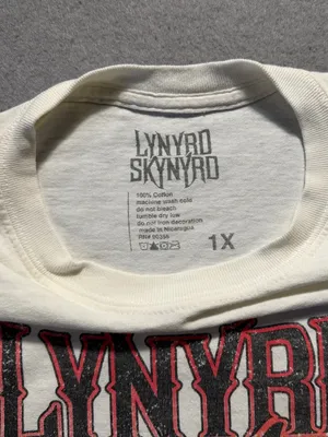 Lynyrd Skynyrd Americana Steer Skull T-Shirt 1X Oversized White Graphic Tee thumbnail 3