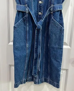NWT Ética Denim Issa Seamed Dress Topaz River Sz S thumbnail 5