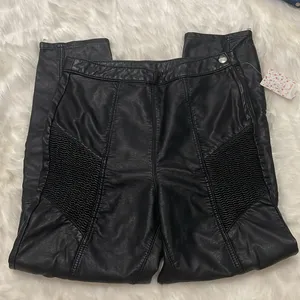 Free People Kaelin Vegan Leather Pants Biker Moto Edgy Punk High Waist Leggings thumbnail 3