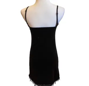 Gothic Black Velvet Bodycon Slip Dress Lace Moon Charm Mini S Sexy Halloween thumbnail 5