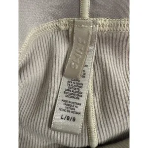 SKIMS Cotton Rib Boxer High Waisted‎ Ribbed Lounge Shorts Bone Grey Large thumbnail 4
