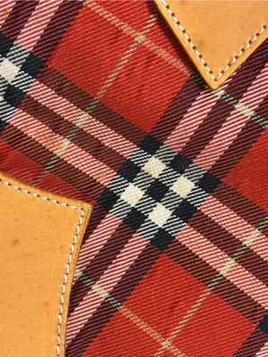 Vintage Burberry Blue label nova red plaid Boston Bowling Bag canvas leather thumbnail 9