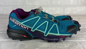 Salomon Speedcross 4 Shoes Womens 8.5 Blue Purple Trail Running Quicklace Lugs thumbnail 1