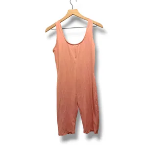 Pink Zip Front Biker Short Romper Workout Lounge Jumpsuit Size Large thumbnail 3