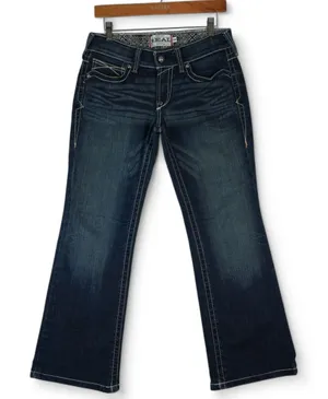 Ariat Jeans‎ Women's 28S Blue Real Denim Mid Rise Boot Western Rodeo Stretch thumbnail 1