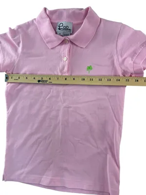 Lilly Pulitzer Light Pink Short-Sleeve Polo with Green Palm Logo thumbnail 3